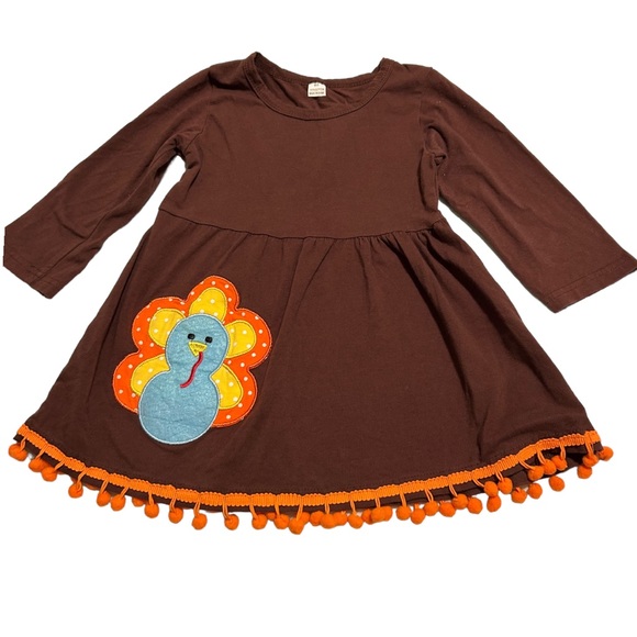 Boutique Thanksgiving tunic ruffle pants bundle with turkey appliqué size 2T - Picture 2 of 15